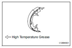 Toyota RAV4. Install no. 1 Parking brake shoe assembly lh