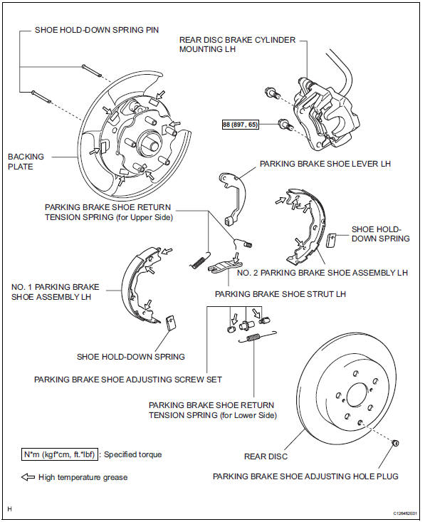 Toyota RAV4 (XA40) 20132018 Service Manual Parking brake assembly