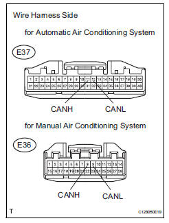 Toyota RAV4. Check for open in one side of branch wire (air conditioning amplifier branch wire)