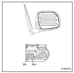 Toyota RAV4. Inspect outer rear view mirror assembly rh