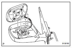 Toyota RAV4. Install outer mirror cover lh