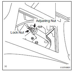 Toyota RAV4. Adjust parking brake lever travel