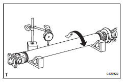 Toyota RAV4. Inspect propeller shaft with center bearing shaft assembly