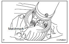 Toyota RAV4. Temporarily install propeller shaft with center bearing shaft assembly