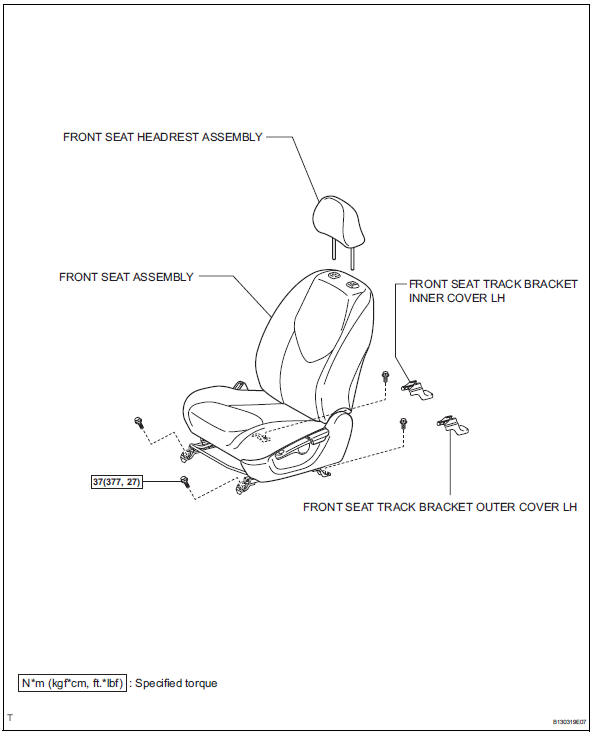 Toyota RAV4. Front seat assembly (for manual seat)