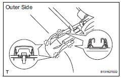 Toyota RAV4. Remove rear seat leg cover