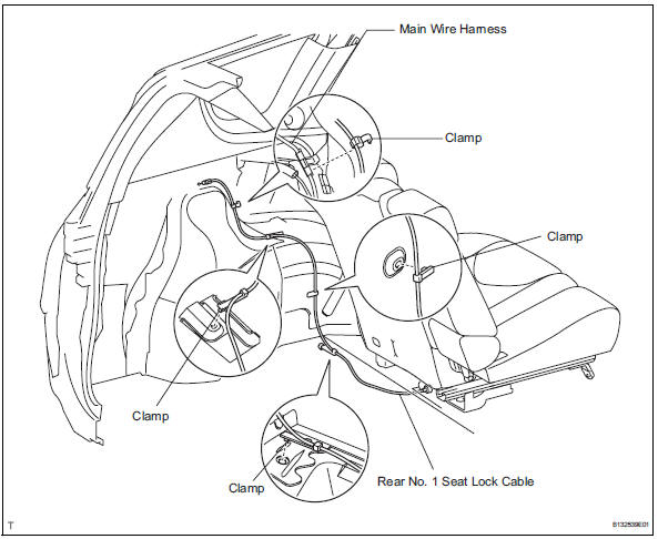 Toyota RAV4. Remove rear no. 1 Seat lock cable assembly (w/o rear no. 2 Seat)