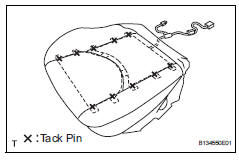 Toyota RAV4. Remove front seat cushion heater (w/ seat heater system)