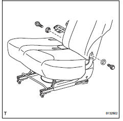 Toyota RAV4. Remove rear no. 1 Seat cushion assembly lh