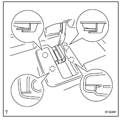 Toyota RAV4. Remove rear no. 4 Seat leg side cover (w/o rear no. 2 Seat)