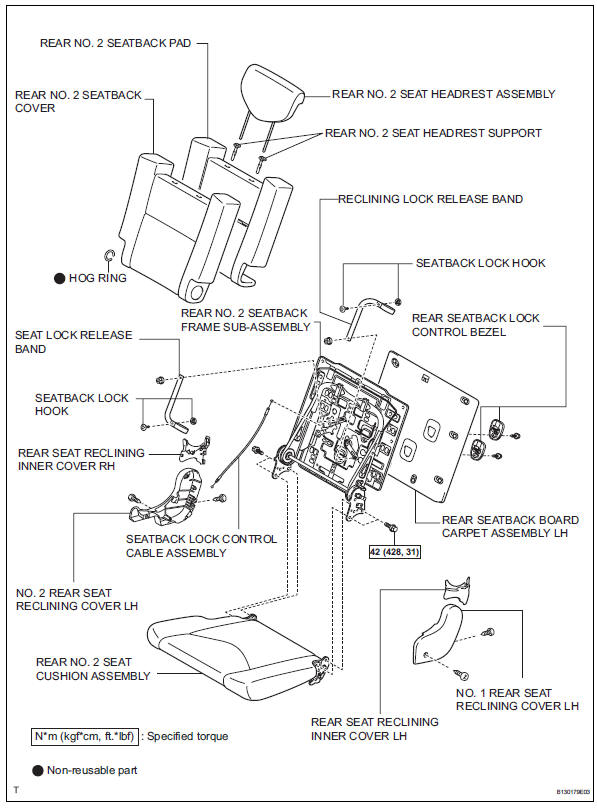 Toyota RAV4. Rear no. 2 Seat assembly