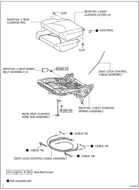 Toyota RAV4. Rear no. 2 Seat assembly