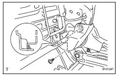 Toyota RAV4. Remove reclining adjuster lower inside cover lh