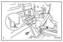 Toyota RAV4. Remove reclining adjuster lower inside cover rh