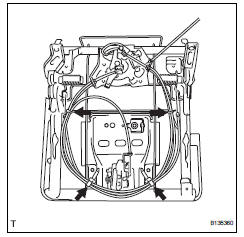 Toyota RAV4. Install seat lock control cable assembly