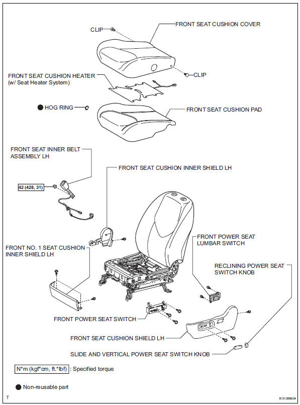 Toyota RAV4. Front seat assembly (for power seat type lh side)