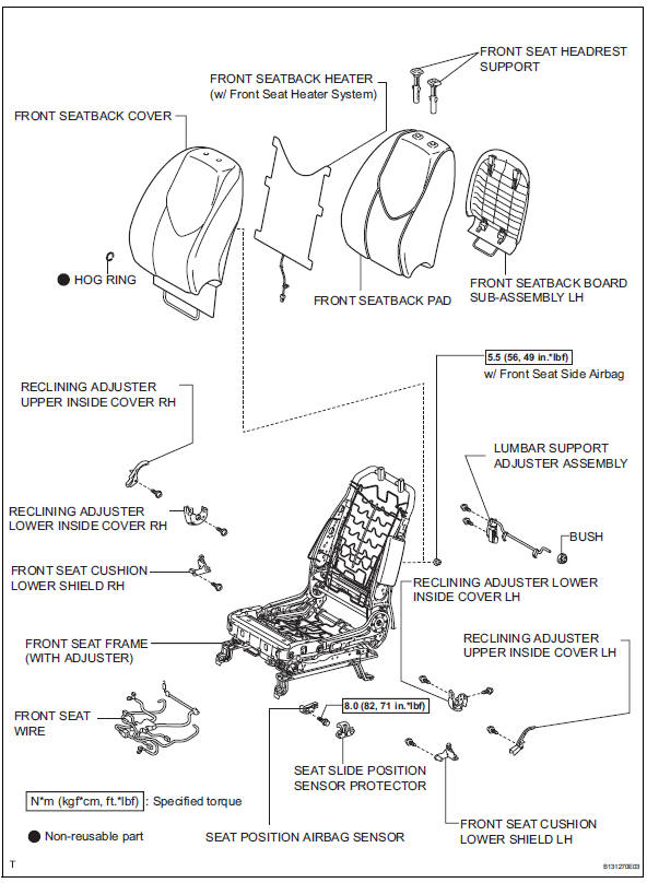 Toyota RAV4. Front seat assembly (for power seat type lh side)