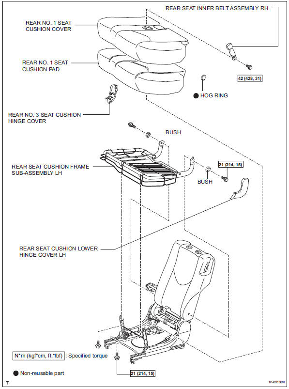 Toyota RAV4. Rear no. 1 Seat assembly (for lh side)