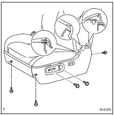 Toyota RAV4. Remove front seat cushion shield lh