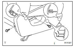 Toyota RAV4. Remove front seat cushion shield rh (for front passenger side)
