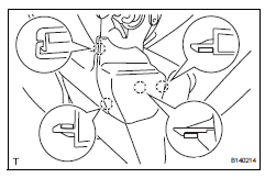 Toyota RAV4. Install center armrest hinge cover lh