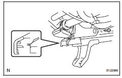 Toyota RAV4. Remove front seat cushion lower shield lh