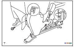 Toyota RAV4. Remove front seat cushion inner shield lh