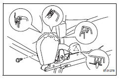 Toyota RAV4. Install front seat cushion inner shield lh
