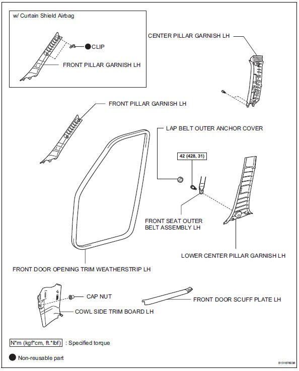 Toyota RAV4. Rear center seat outer belt assembly