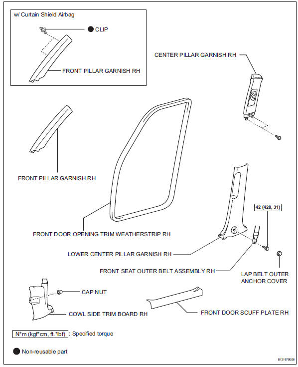 Toyota RAV4. Rear center seat outer belt assembly