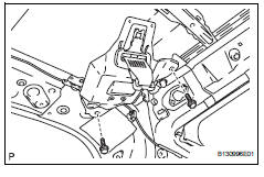 Toyota RAV4. Install rear center seat outer belt assembly