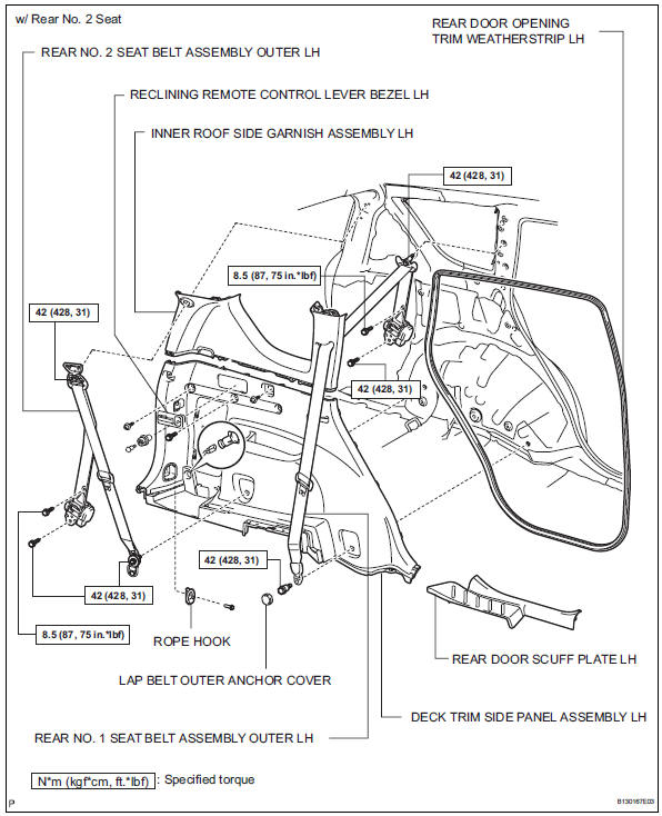 Toyota RAV4. Rear seat outer belt assembly