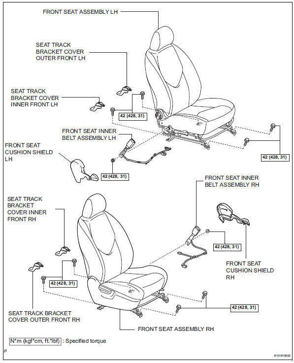 Toyota RAV4. Front seat inner belt assembly