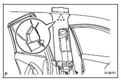 Toyota RAV4. Remove center pillar garnish lh