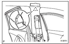 Toyota RAV4. Install center pillar garnish lh