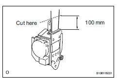 Toyota RAV4. Remove the front seat outer belt.