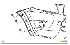 Toyota RAV4. Install front bumper extension lh (for wide body)