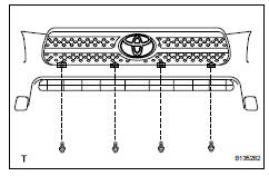 Toyota RAV4. Remove radiator grille sub-assembly
