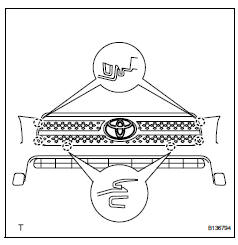 Toyota RAV4. Remove radiator grille sub-assembly