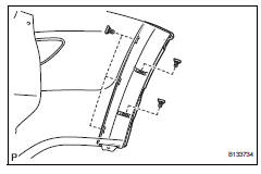 Toyota RAV4. Remove rear bumper side moulding subassembly lh (for wide body)