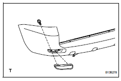 Toyota RAV4. Install reflex reflector assembly lh