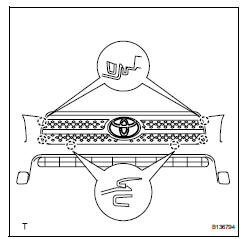 Toyota RAV4. Remove radiator grille sub-assembly