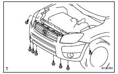 Toyota RAV4. Remove front bumper cover