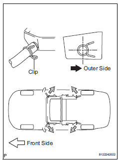 Toyota RAV4. Connect sliding roof drain hose