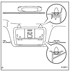 Toyota RAV4. Remove map light assembly