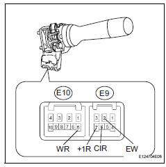 Toyota RAV4. Check the rear wiper switch.