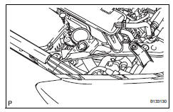 Toyota RAV4. Remove washer inlet sub-assembly