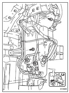 Toyota RAV4. Install windshield washer jar assembly