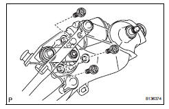 Toyota RAV4. Remove windshield wiper motor assembly