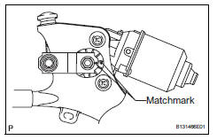 Toyota RAV4. Install windshield wiper motor assembly